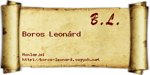 Boros Leonárd névjegykártya
